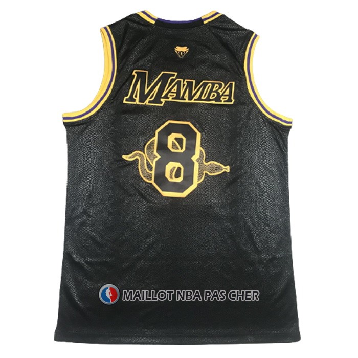 Maillot Los Angeles Lakers Kobe Bryant No 24 8 Black Mamba Noir
